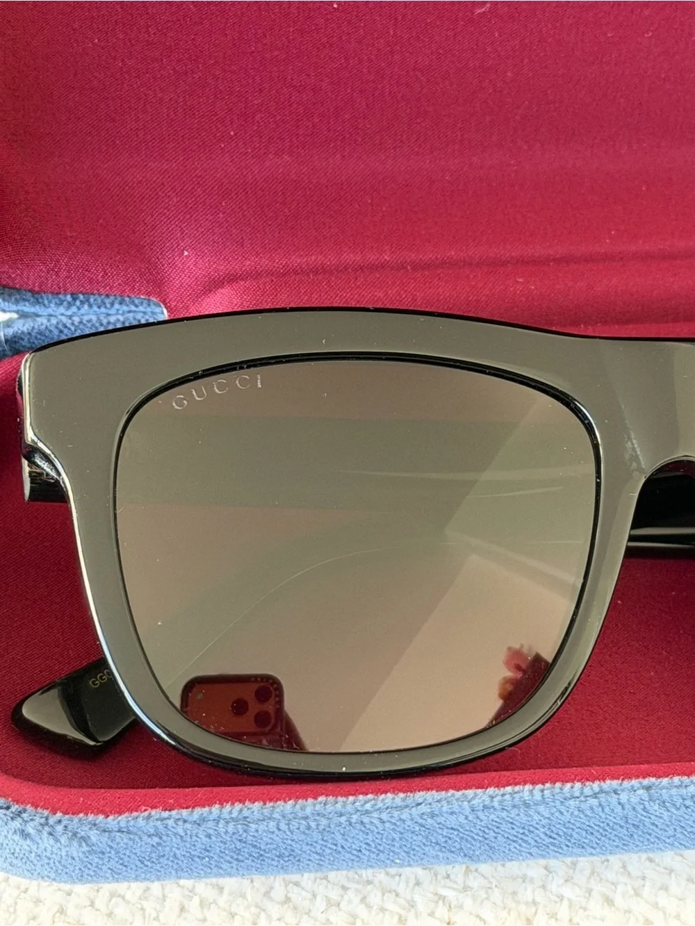Gucci Oversized Square Sunglasses Black / Gray – Brand New